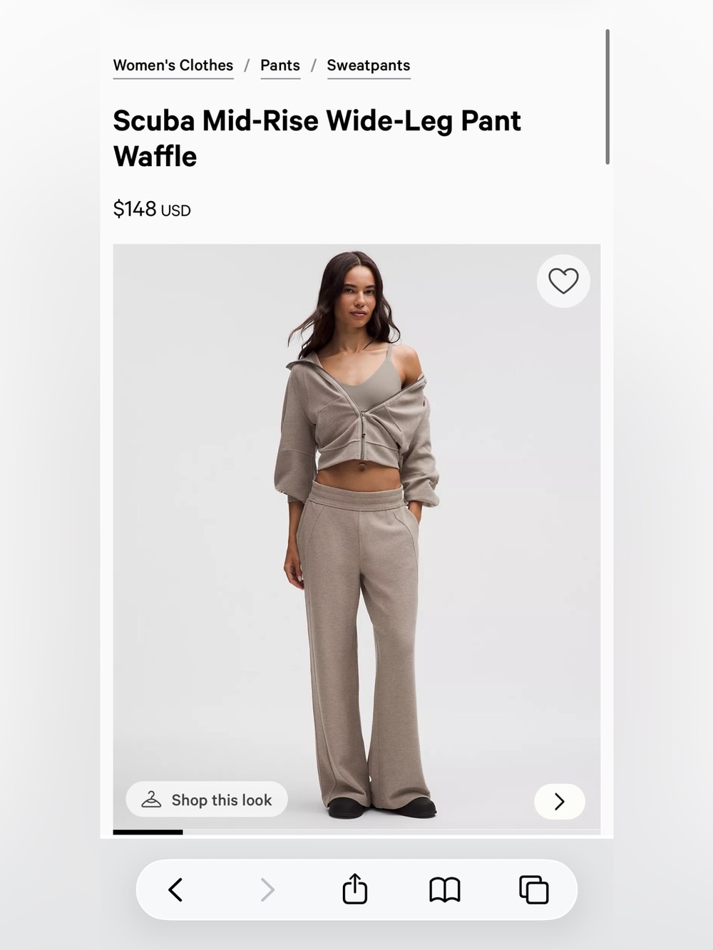Lululemon Scuba Mid-Rise Wide-Leg Waffle Pant